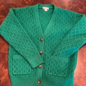 Women's Green Cable Knit Sweater